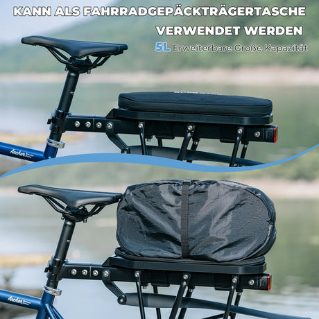 Fahrradtasche Erweiterbar – Bis 5 L, mit Schwamm als Fahrradsattel