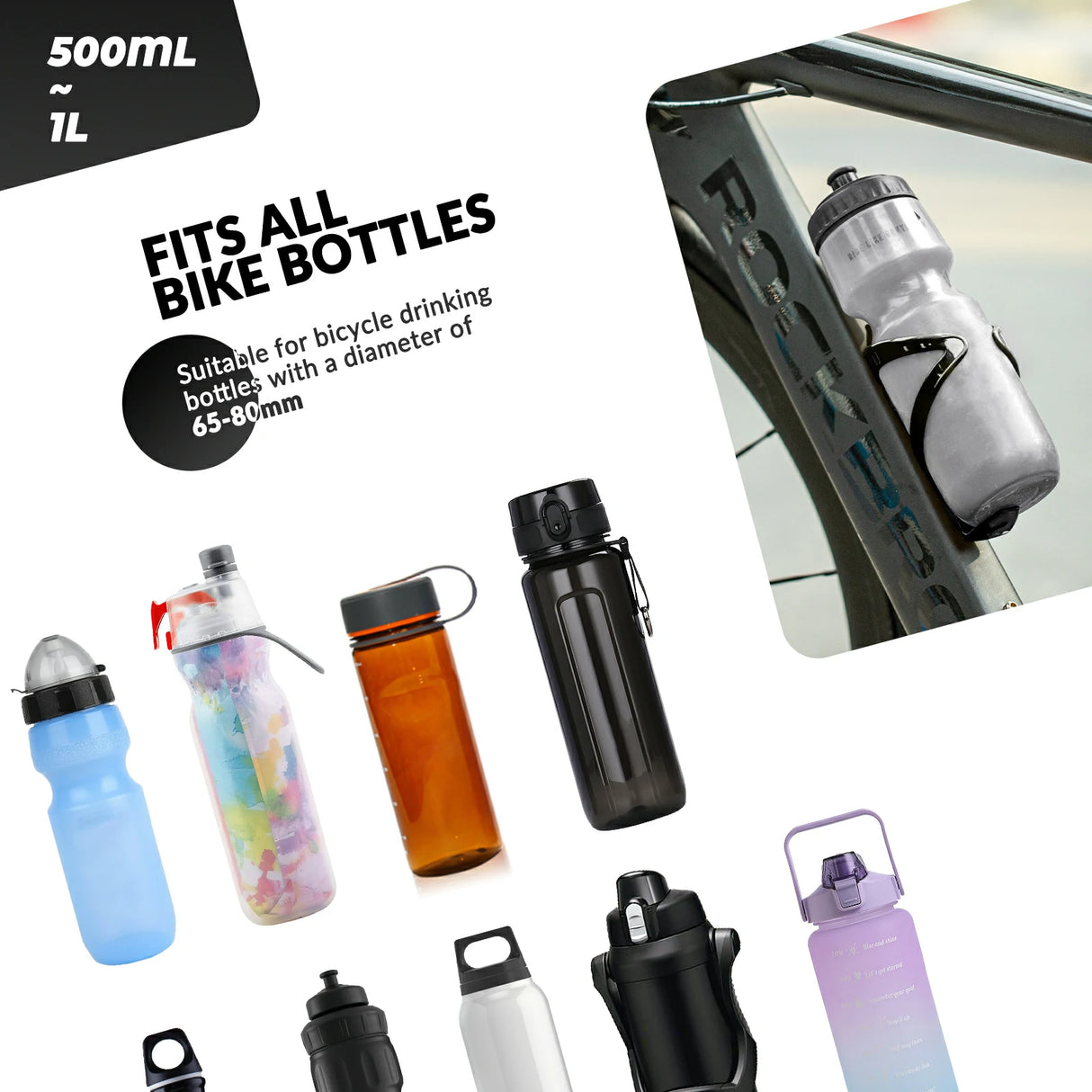 Fahrrad‑Flaschenhalter – 2er‑Pack, Leichtgewicht & 5 Farben