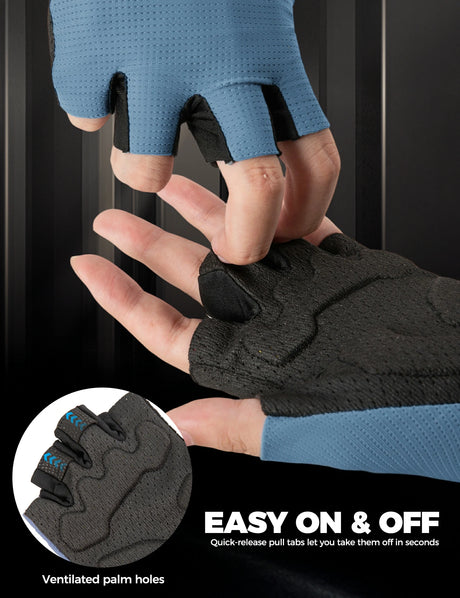 ROCKBROS Halbfinger Fahrradhandschuhe – Mit PORON XRD® Polster, Herren & Damen