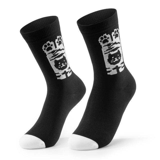 Kinder Fahrradsocken – 5A Antibakteriell, Kompressionszonen & Katzenpfoten-Design