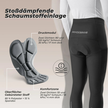 Lange Fahrradhose für Herren – Thermo, 3D‑gepolstert, elastisch