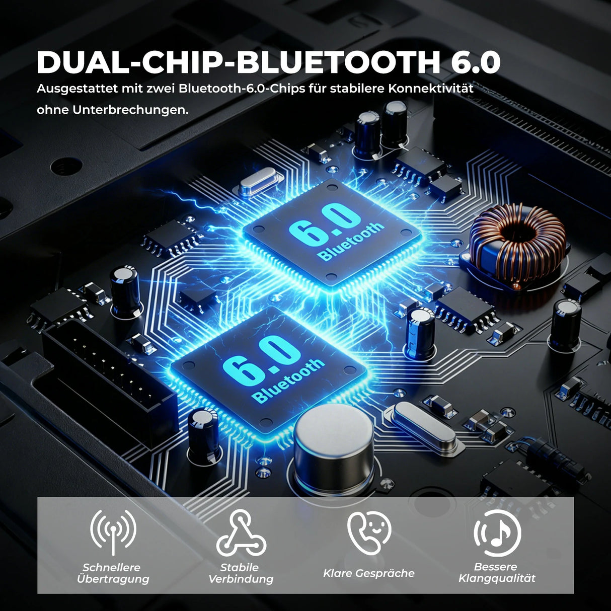 Motorrad‑Intercom Bluetooth Headset – 300 m Reichweite, IP56 wasser‑ & staubdicht