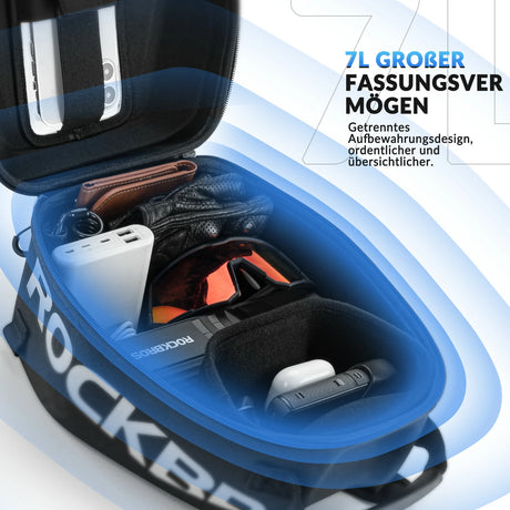 Motorrad‑Tankrucksack – Mit Regenschutz & abnehmbaren Schultergurten, 7 L