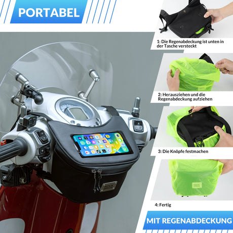 Motorrad‑Lenkertasche – Wasserdicht für 6,5‑Zoll‑Smartphone, 2 L