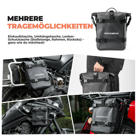Motorradtaschen – 100% wasserdicht 5 L, Seitentasche mit Schultergurt