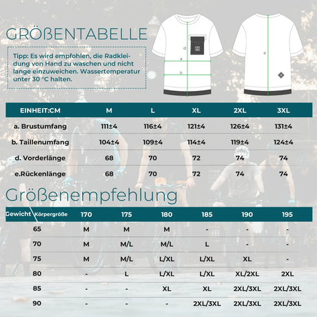 Mountainbike Radtrikot – Kurzarm Herren mit Magnet‑Brusttasche