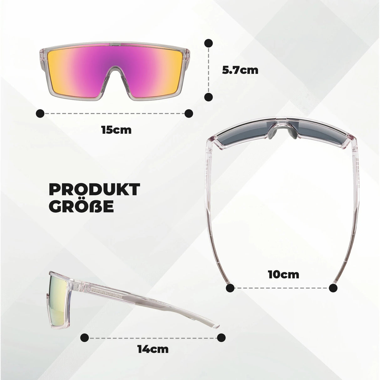 ROCKBROS Sonnenbrille – Fahrradbrille Herren/Damen, UV400 polarisiert, TR90‑Rahmen