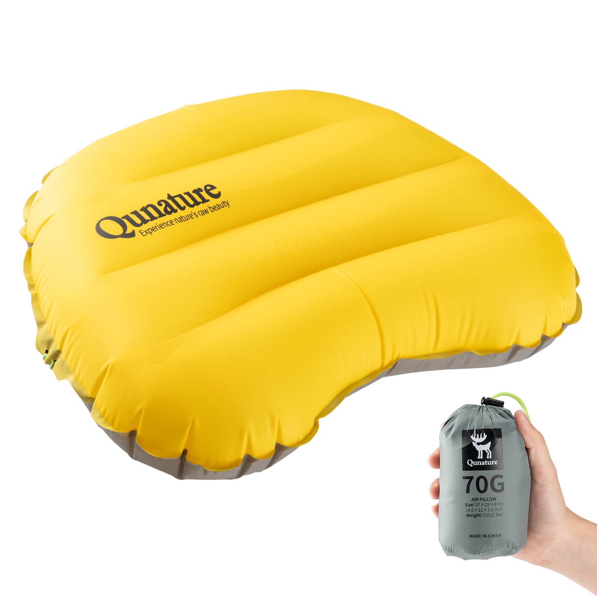 Qunature Aufblasbares Camping-Kissen – Kompakt & ergonomisch für Outdoor & Wandern