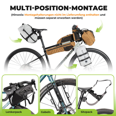 Qunature Lenkertasche 6L/12L – Wasserdicht & Leicht für Fahrrad und Outdoor