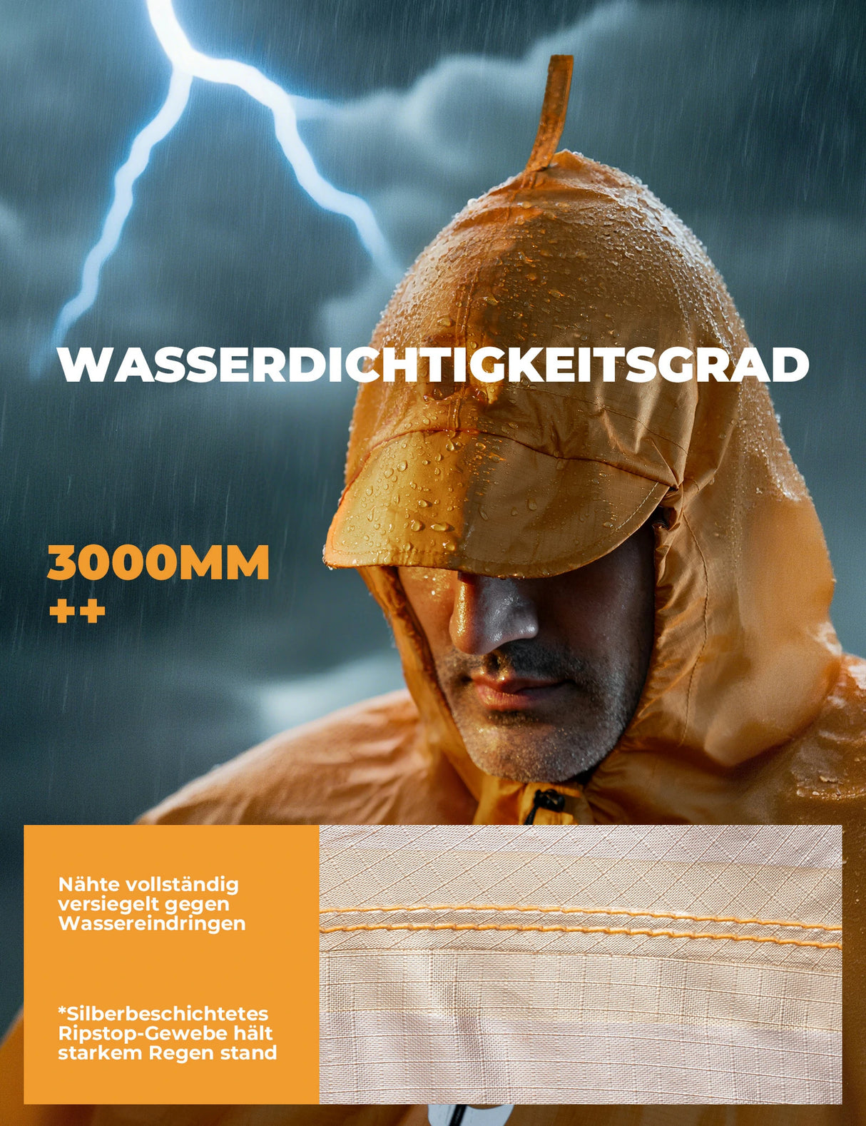 Wasserdichter Regenponcho – 3‑in‑1 Multifunktional, wiederverwendbar