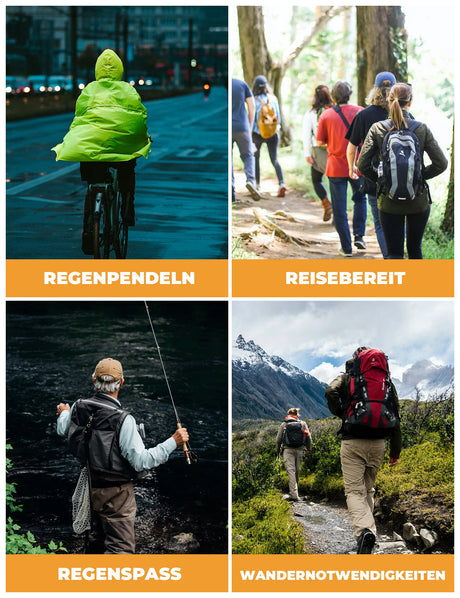 Wasserdichter Regenponcho – 3‑in‑1 Multifunktional, wiederverwendbar