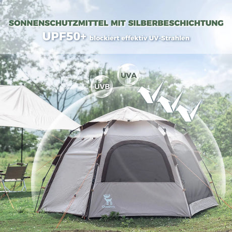 zelt mit silberbeschichtung und upf50+ sonnenschutz