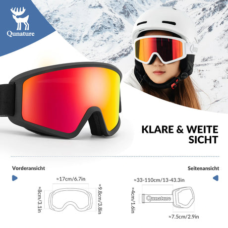 Skibrille – Anti‑Nebel, Doppellinsen, blendfrei