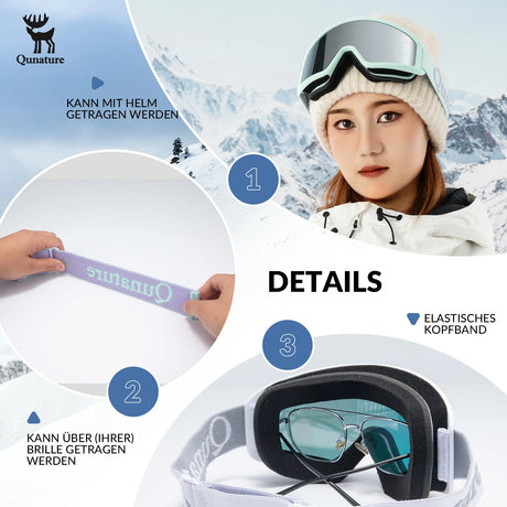 Skibrille – Anti‑Nebel, Doppellinsen, blendfrei