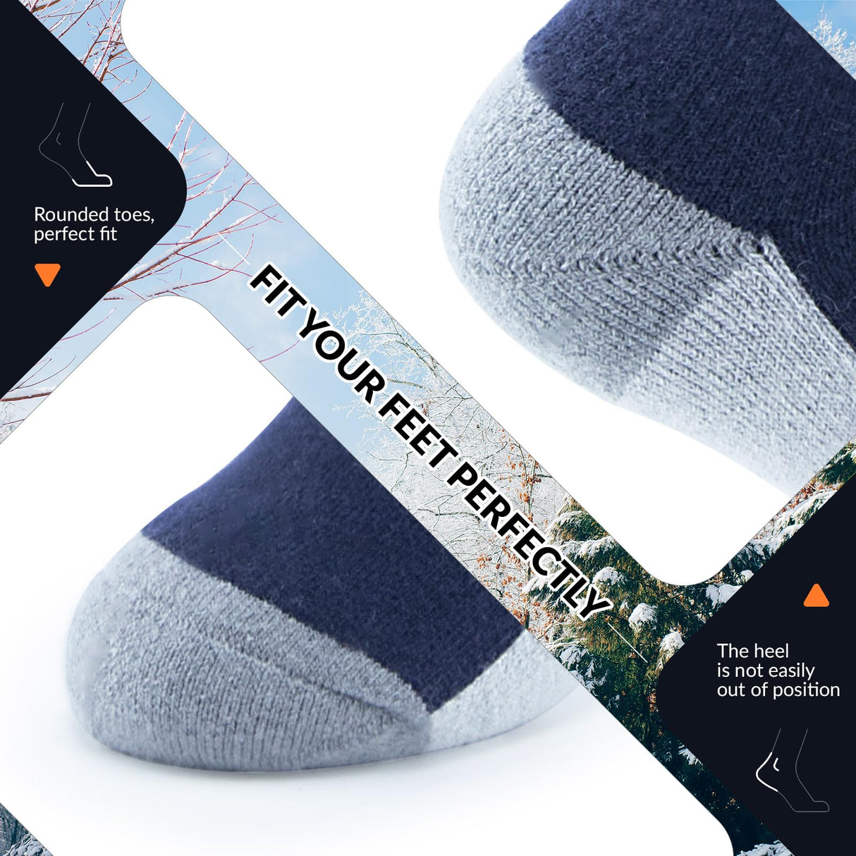 Qunature Kinder-Skisocken – Thermosocken aus Merinowolle für den Wintersport