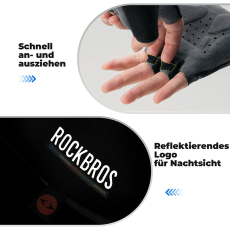 ROAD TO SKY Fahrradhandschuhe – Halbfinger, gepolstert, atmungsaktiv & rutschfest