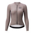 ROAD TO SKY Damen Langarm-Radtrikot Fahrrad Jersey für MTB & Rennrad-Hellbraun