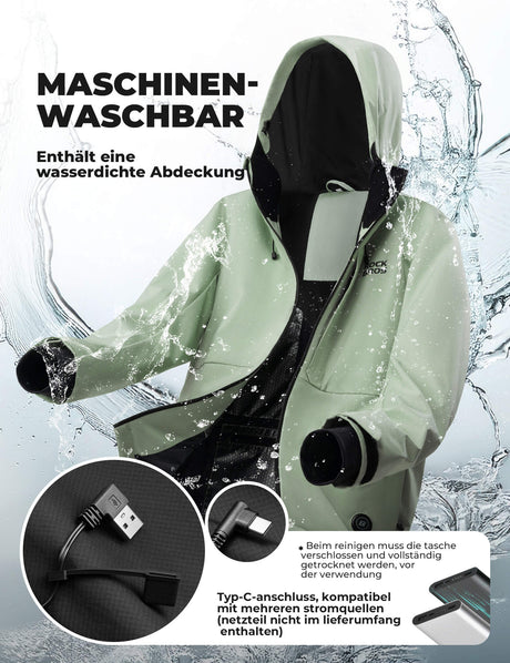 ROCKBROS Beheizbare Fahrradjacke – Mit Typ-C-Anschluss für maximale Wärme!​