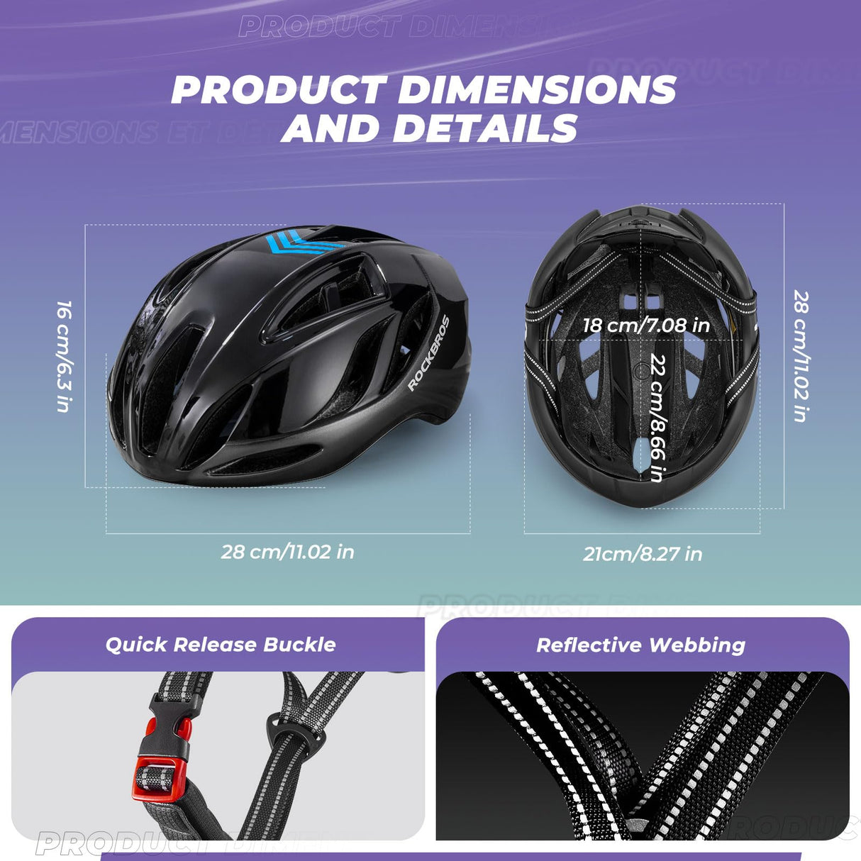 ROCKBROS Fahrradhelm – Einstellbar 58-62cm mit modernem Sicherheitsdesign