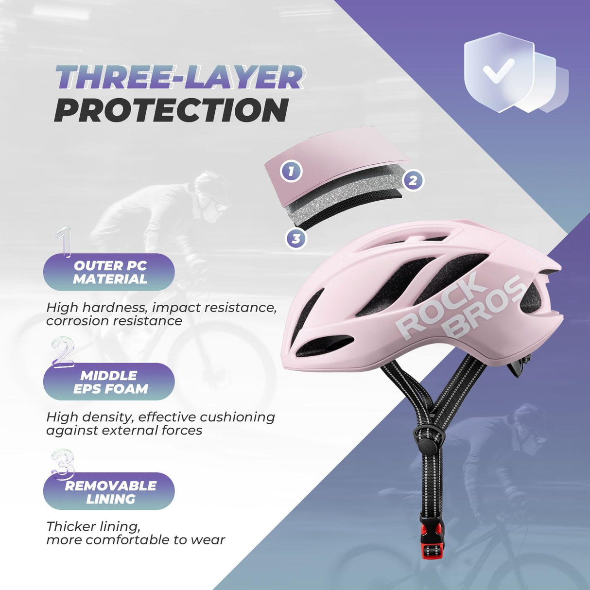 ROCKBROS Fahrradhelm – Einstellbar 58-62cm mit modernem Sicherheitsdesign