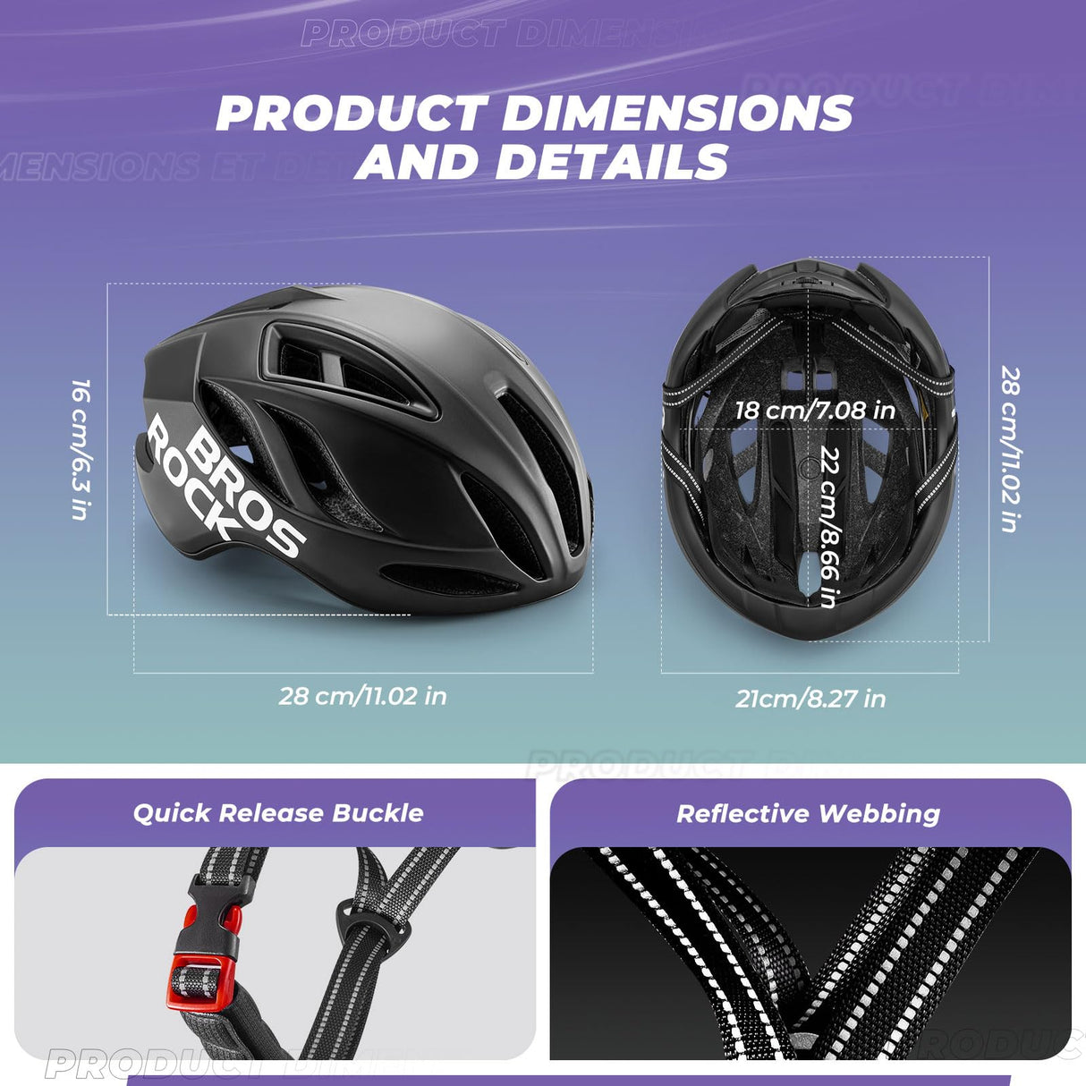 ROCKBROS Fahrradhelm – Einstellbar 58-62cm mit modernem Sicherheitsdesign