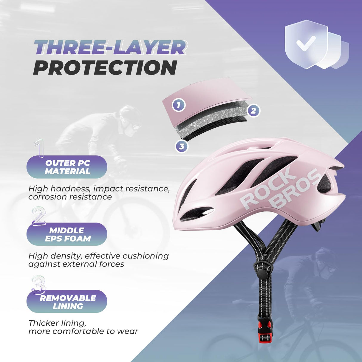 ROCKBROS Fahrradhelm – Einstellbar 58-62cm mit modernem Sicherheitsdesign