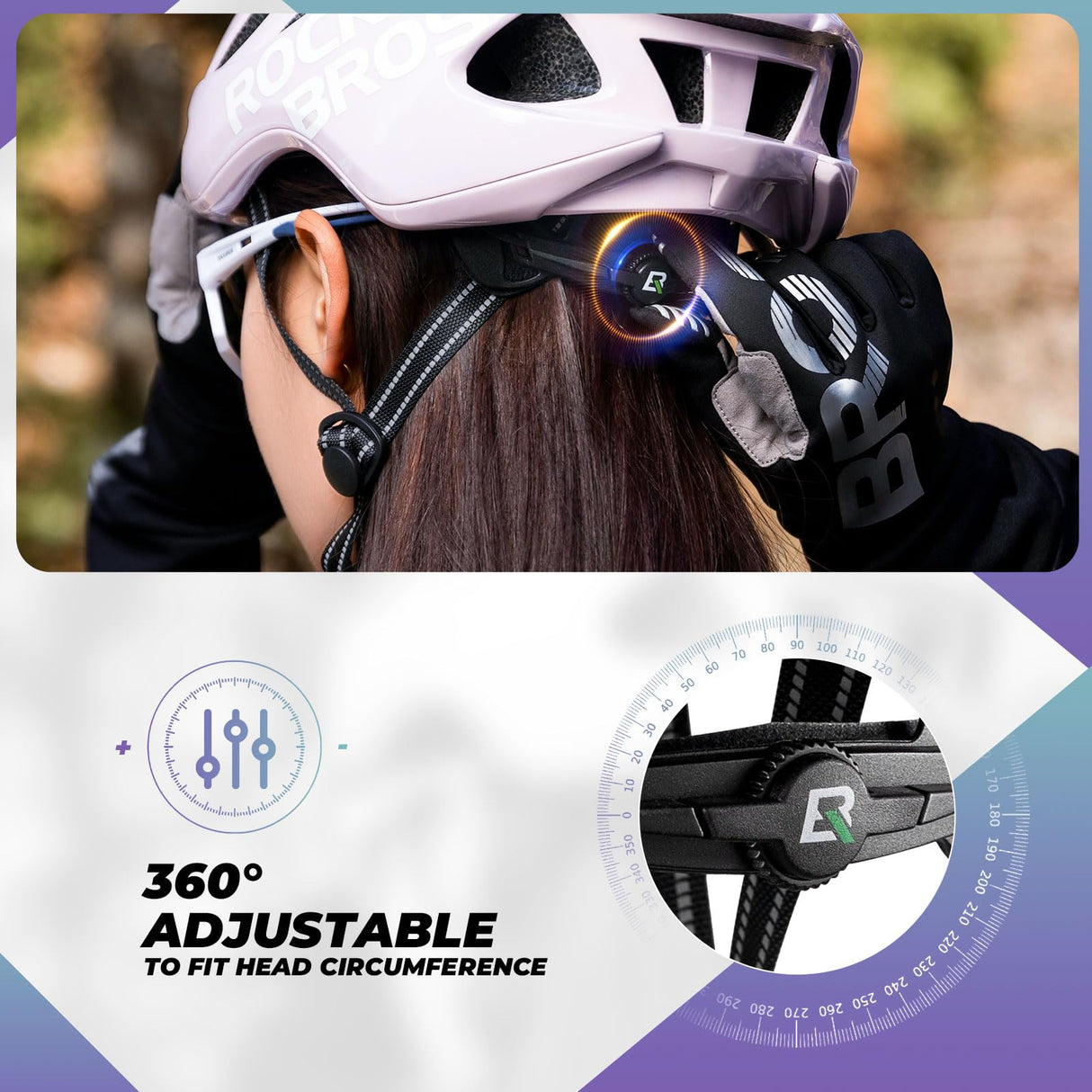 ROCKBROS Fahrradhelm – Einstellbar 58-62cm mit modernem Sicherheitsdesign