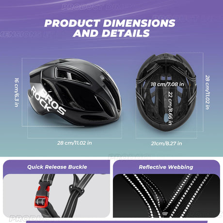 ROCKBROS Fahrradhelm – Einstellbar 58-62cm mit modernem Sicherheitsdesign
