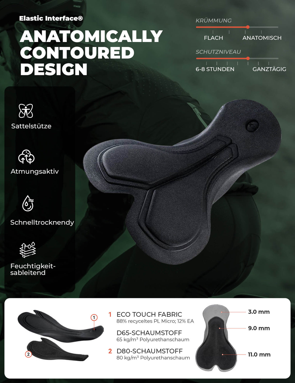 ROCKBROS Herren Fahrradhose – Lang & Gepolstert für Höchstkomfort!​