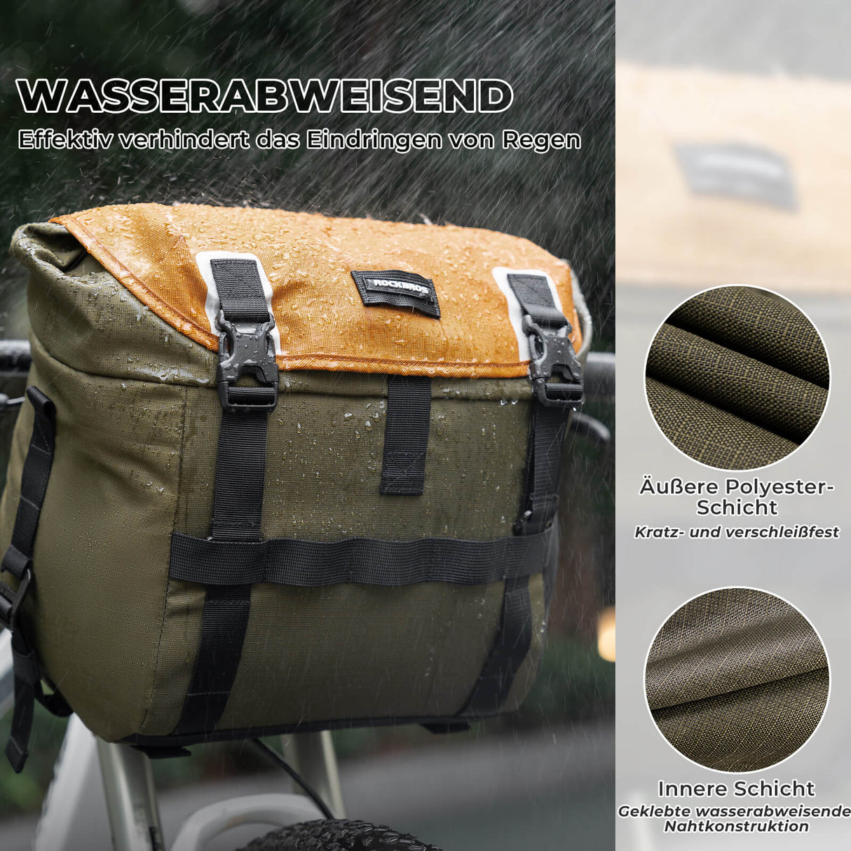 ROCKBROS Fahrradtasche Lenkertasche – 13,5–24 L Volumen