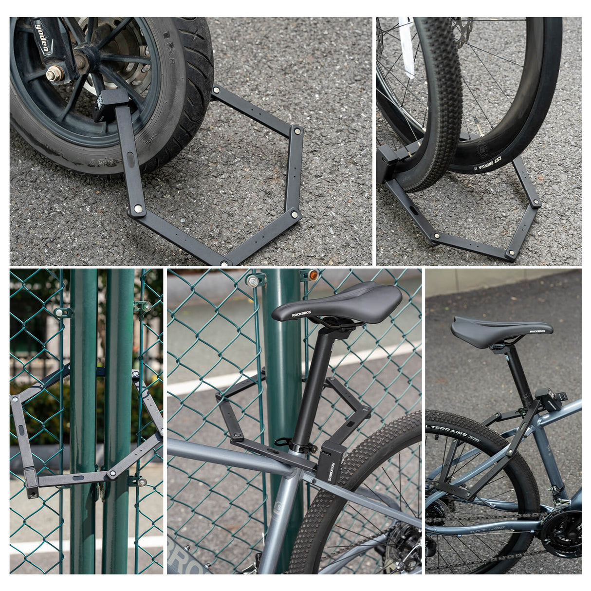 ROCKBROS Faltschloss Fahrradschloss 104 cm Faltbares