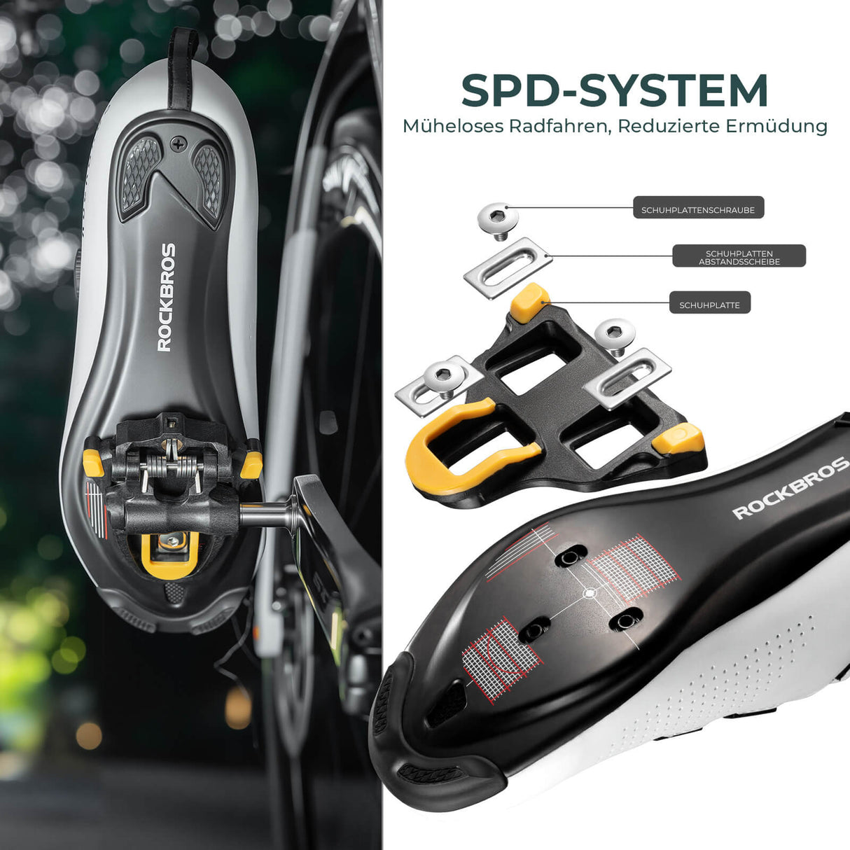 ROCKBROS SPD Fahrradpedale – Einstellbare Spannung für individuellen Halt
