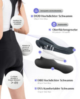 ROCKBROS Damen Fahrradhose, kurz und mit abnehmbaren Trägern, ideal für Radsport und komfortables Fahren