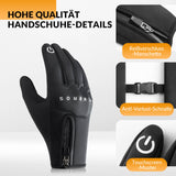 ROCKBROS Winter Fahrradhandschuhe Gel Gepolstert Touchscreen-fähig Winddicht und Warm