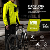 ROCKBROS Winter Fahrradjacke Herren, winddicht und warm, in hellem Gelb, ideal für Outdoor-Aktivitäten und Wanderungen
