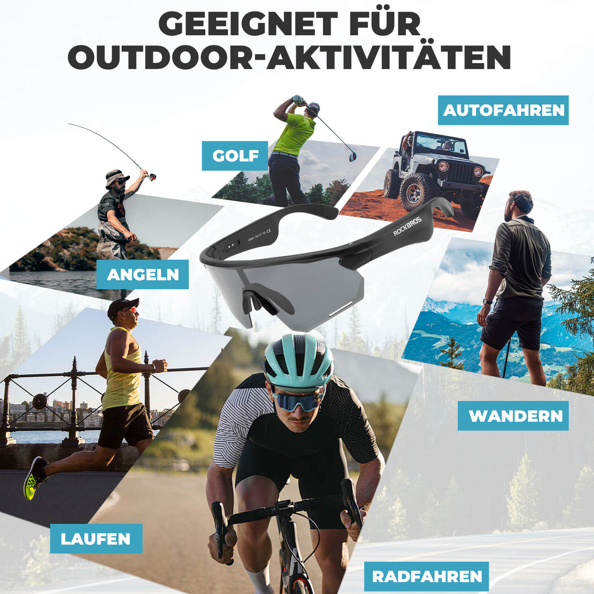 Elektronische Brille Intelligente Fahrradbrille Selbsttönend/Polarisiert - ROCKBROS-EU