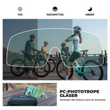 ROCKBROS Fahrradbrille Selbsttönend/Polarisiert Antibeschlag Winddicht UV-Schutz-Grün