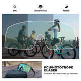 ROCKBROS Fahrradbrille Selbsttönend/Polarisiert Antibeschlag Winddicht UV-Schutz-Schwarz