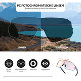 ROCKBROS Fahrradbrille Sonnenbrille Photochrom/Polarisiert UV400 Ultraleicht-Photochrome-Transparent
