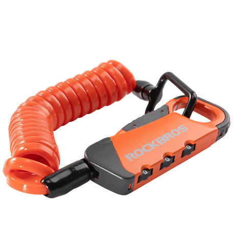 ROCKBROS Fahrradschloss Kabelschloss Zahlenschloss Helmschloss 120cm Leicht-Orange