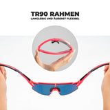 ROCKBROS Kinder Fahrradbrille Sonnenbrille Polarisiert UV400 für Jungen-Rot-Rosa