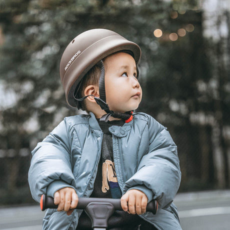 ROCKBROS Kinderhelm Fahrradhelm 48-52cm 2-5 Jahre für Scooter Fahrrad-Braun