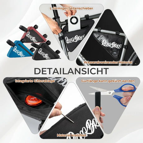 Fahrrad‑Rahmentasche – Dreieckstasche 0,8‑1,4 L