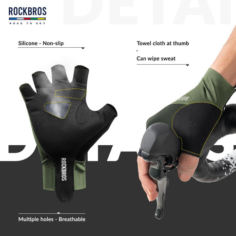 Road To Sky Fahrradhandschuhe – Fingerlose, Atmungsaktive & Reflektierende