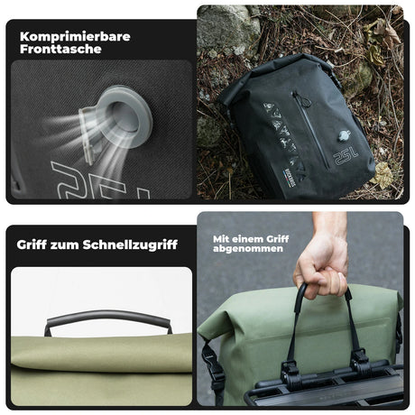 ROAD TO SKY Gepäckträgertasche – Wasserdichte Fahrradtasche