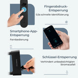 Fingerabdruck-Bügelschloss – IP6 Wasserdicht, Bluetooth & USB-Aufladung