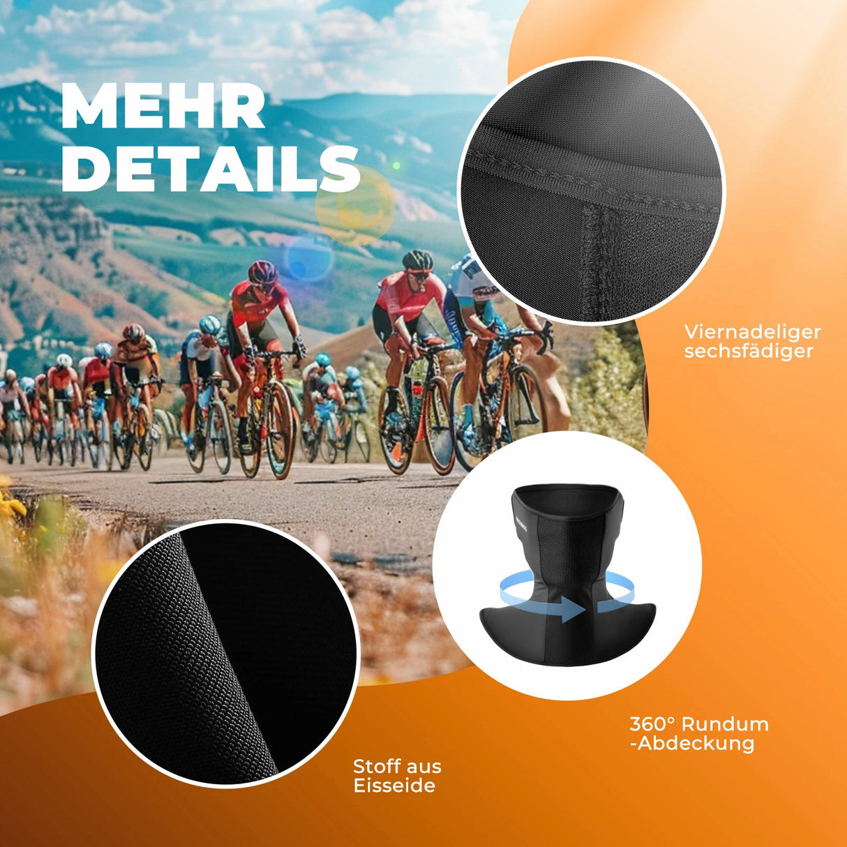 ROCKBROS Sommer‑Sturmhaube – Halbe Kühl‑Balaclava, atmungsaktiv & schnell trocknend