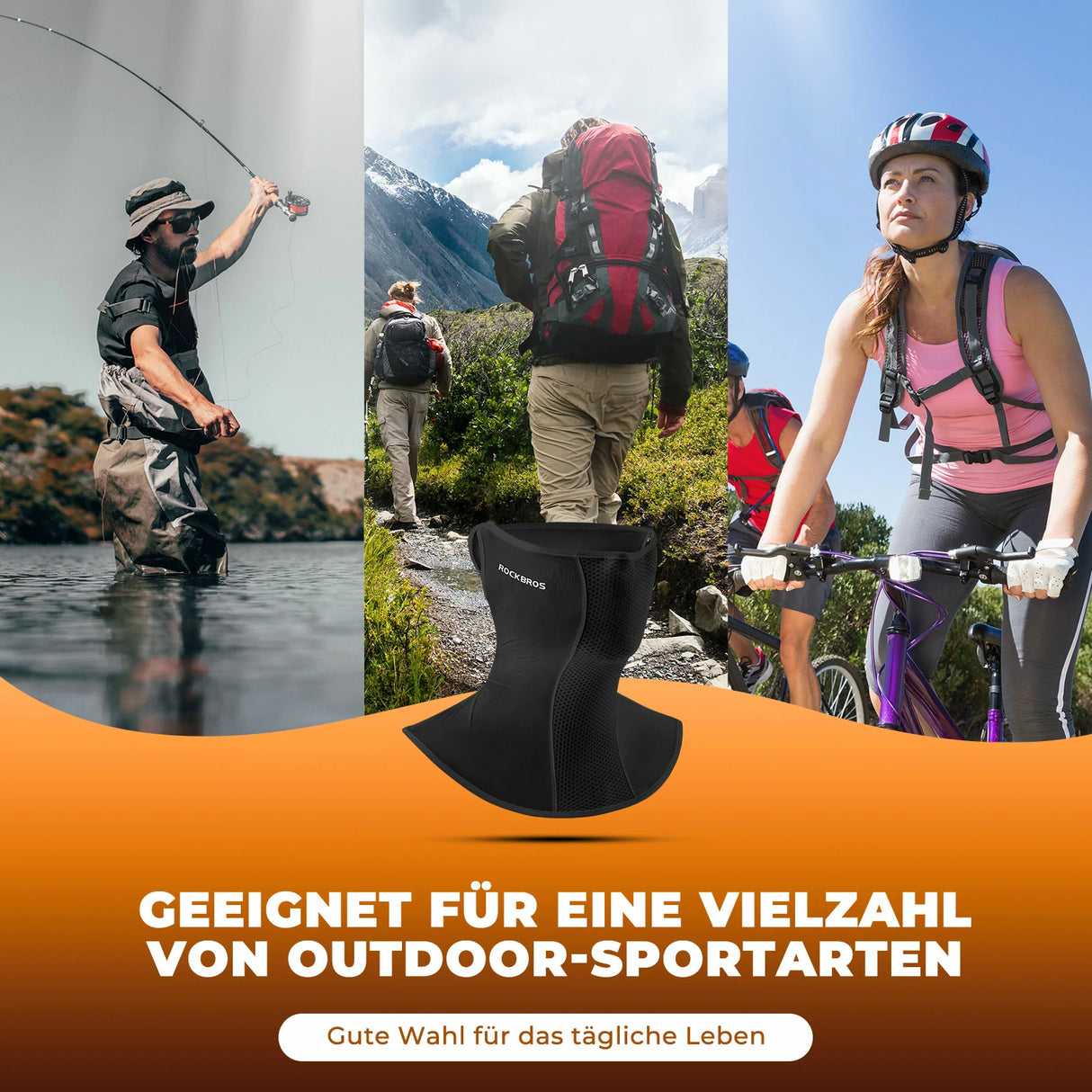 ROCKBROS Sommer‑Sturmhaube – Halbe Kühl‑Balaclava, atmungsaktiv & schnell trocknend