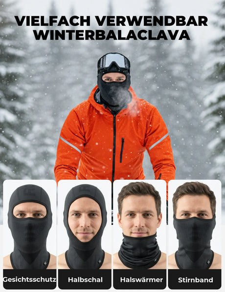 Sturmhaube Balaclava – Atmungsaktive Skimaske in Schwarz‑Grau