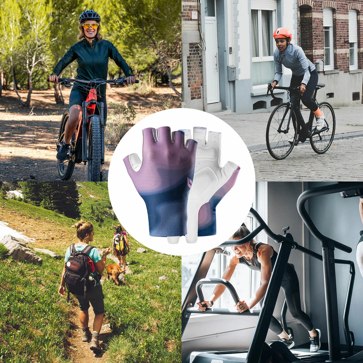 TVI Fahrradhandschuhe Damen – Sommer‑Halbfinger, mit SBR‑Stoßdämpfung